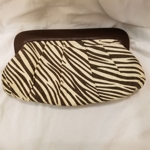 Brown Zebra Print Clutch Animal Print NWT